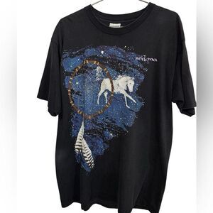 Vintage Sedona Arizona Metaphysical Stars Men's Black XL T-shirt NICE RARE